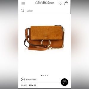 Chloe Small Faye Leather & Suede Shoulder Bag tan